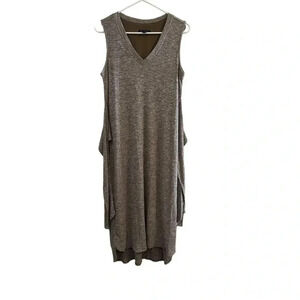 H by Halston Brown Vneck Tank Top Tie Dress // size 12